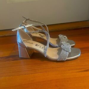 Silver block heels